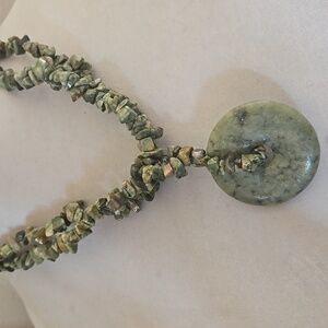 Green‎ Moss Agate Pendant Necklace